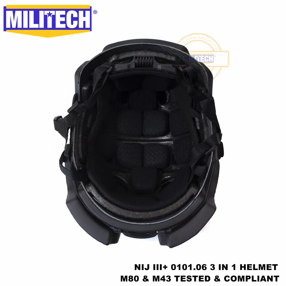 MILITECH NIJ III+ NIJ 0101,07 RF1 модульный Tacti FAST BK 3 в 1 червячный циферблат лайнер High XP Cut пуленепробиваемый арамидный баллистический шлем