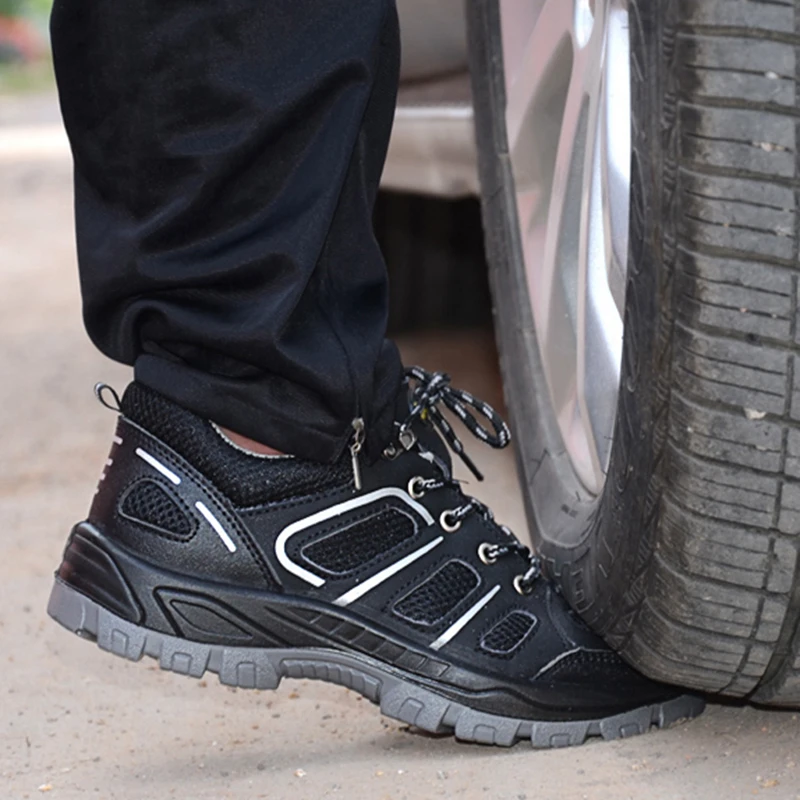 Men's Outdoor Steel Toe Cap Protective Safety Shoes Men Steel-Mid Sole Puncture Proof Work Shoes Breathable