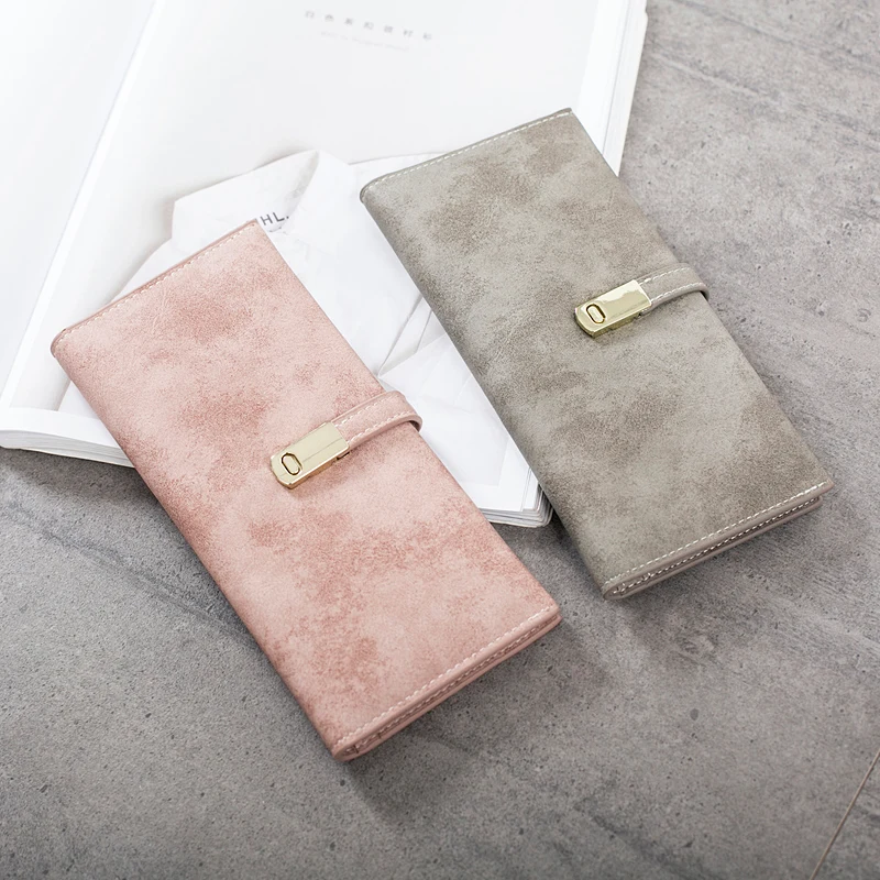 New women's wallet elegant simple female long clutch bag exquisite western retro solid color wallet