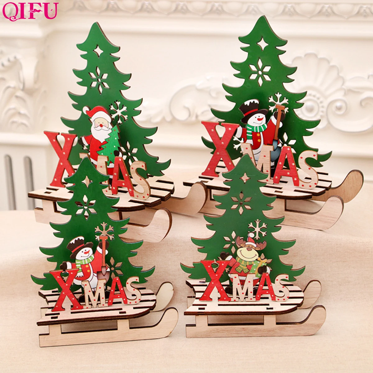 

Xmas Tree Ornament Christmas Wooden Christmas Decorations For Home 2019 Navidad Christmas Table Decorations Happy New Year 2020