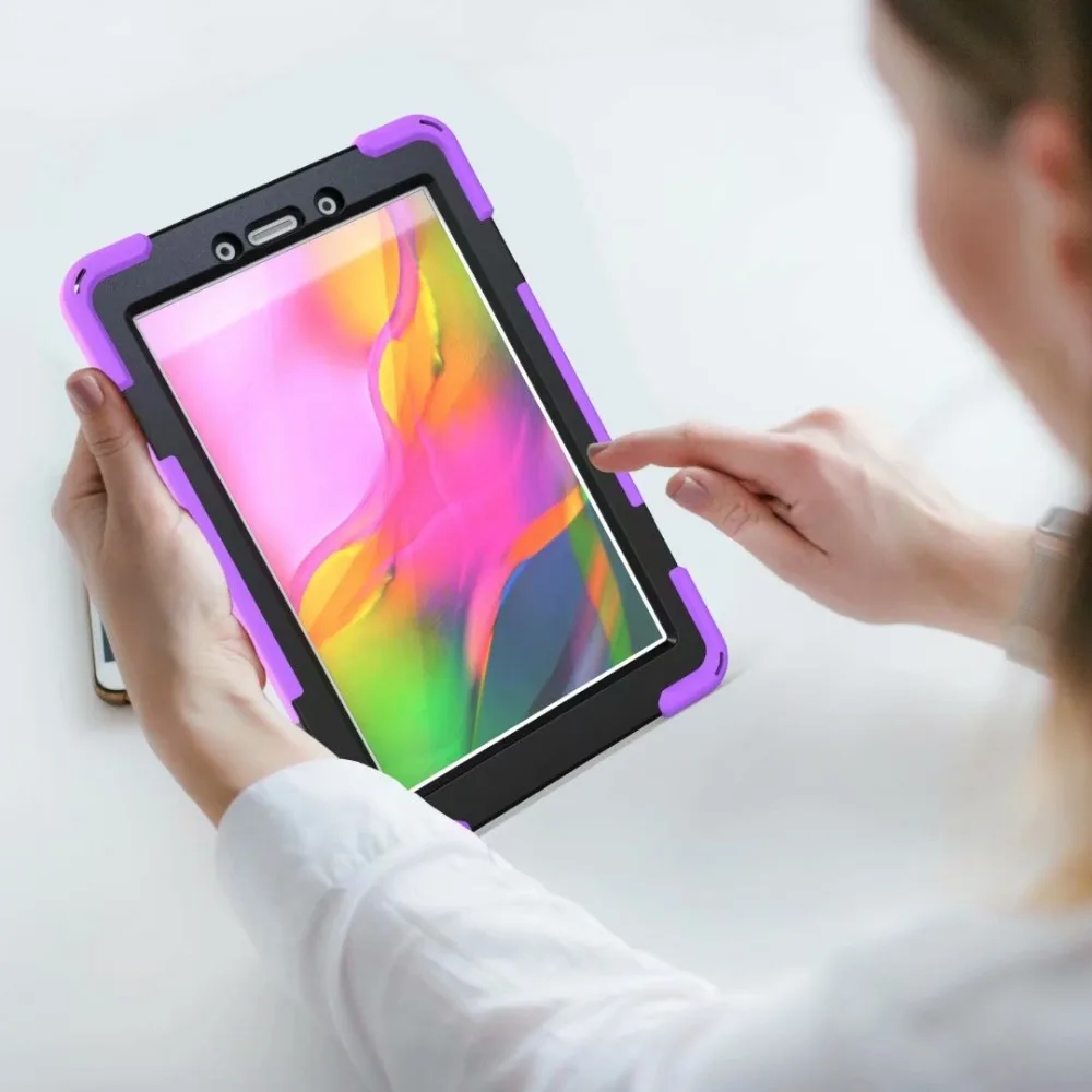 Детский защитный чехол для Samsung Galaxy Tab A 8,0 T290 T295 SM-T290 T297 планшет 360 градусов силиконовая крышка шейный ремешок Ремешок на руку