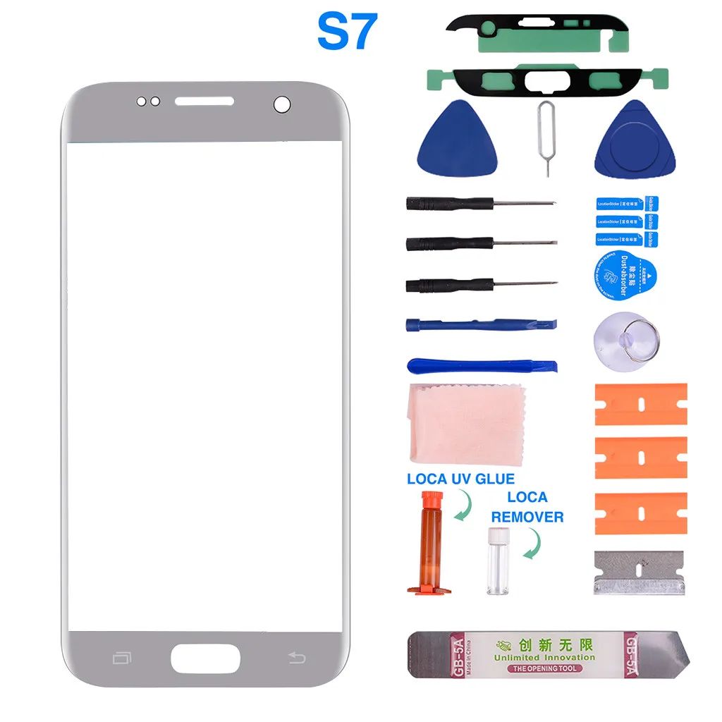 Carprie Защитная крышка для объектива, совместимая с samsung Galaxy S7 Edge, переднее стекло, запасной комплект+ УФ клей 19Sep12 - Цвет: C