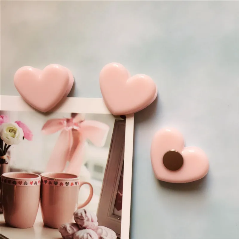 10Pcs/Set Cute Mini Fridge Magnets Colorful Love Heart Small Refrigerator  Stickers Lovely Photos Wall Magnetic for Home Decor