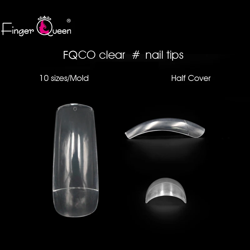 Накладные ногти, 500 шт, половинное покрытие, прозрачные/натуральные/белые, подходят для профессионального салона или самостоятельного личного использования, нажмите на ногти - Цвет: clear-500p