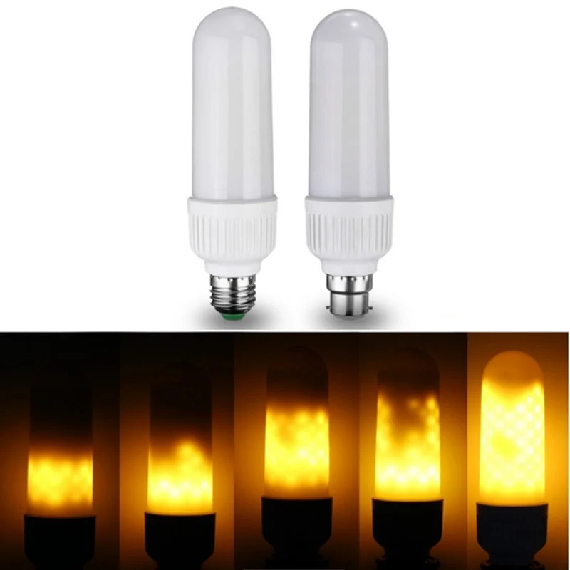 

6W E27/B22 99 LED 1800K Flicker Flame Fire Yellow Corn Light 2835 SMD Lamp Bulb AC85V-265V Home Halloween Decor Dropship