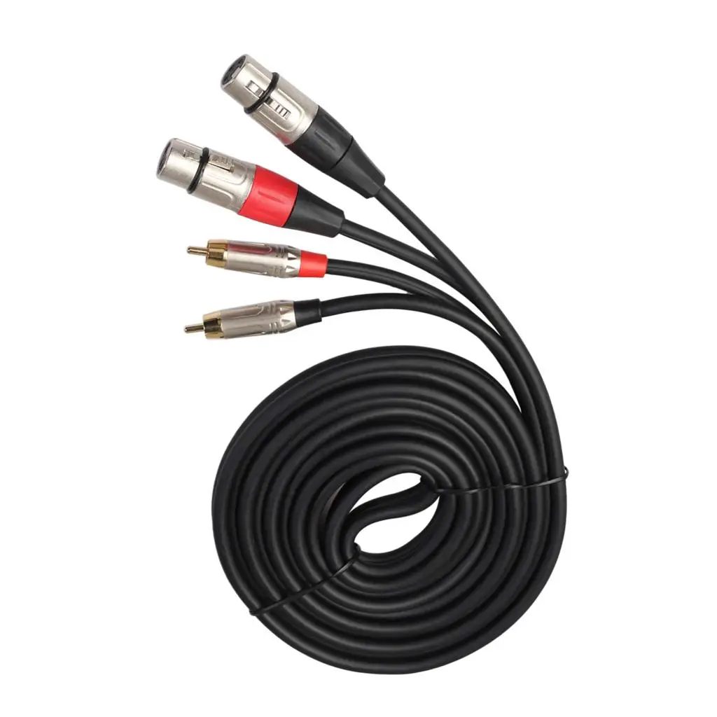 Dual XLR Female to Dual RCA Male Signal Adapter Cable Audio Cable for Microphone Mixer Headphone Power Amplifier