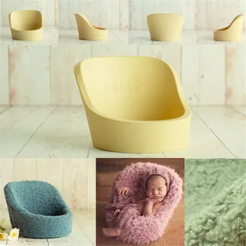 

Fotografie Newborn Props Soft Wool Cover Silicone Sofa More Stable Safer Baby Prop Chair Studio Bebe Shooting Photo Accessoire