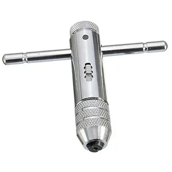 

Adjustable 3-8mm T-Handle Ratchet Tap Wrench with M3-M8 Machine Screw Thread Metric Plug Tap Machinist Tool