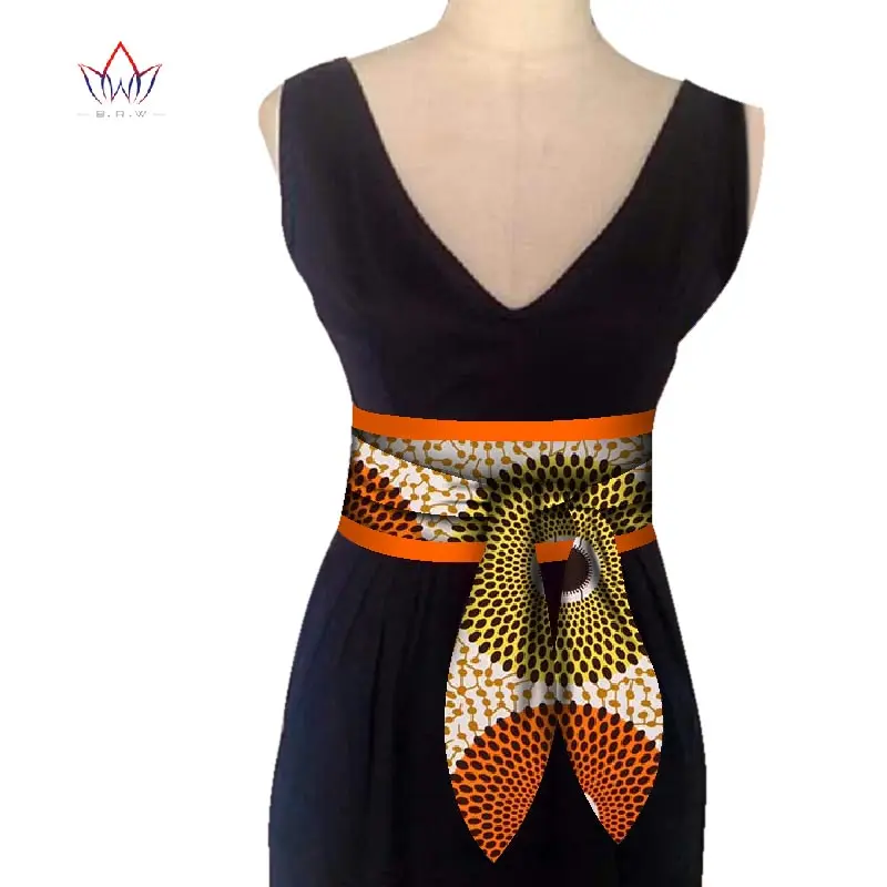 BRW Африканский принт Obi Ankara зеленый желтый баска пояс кнопки юбки для женщин подарок ручной работы ремень аксессуар WYB268 - Окраска металла: 2