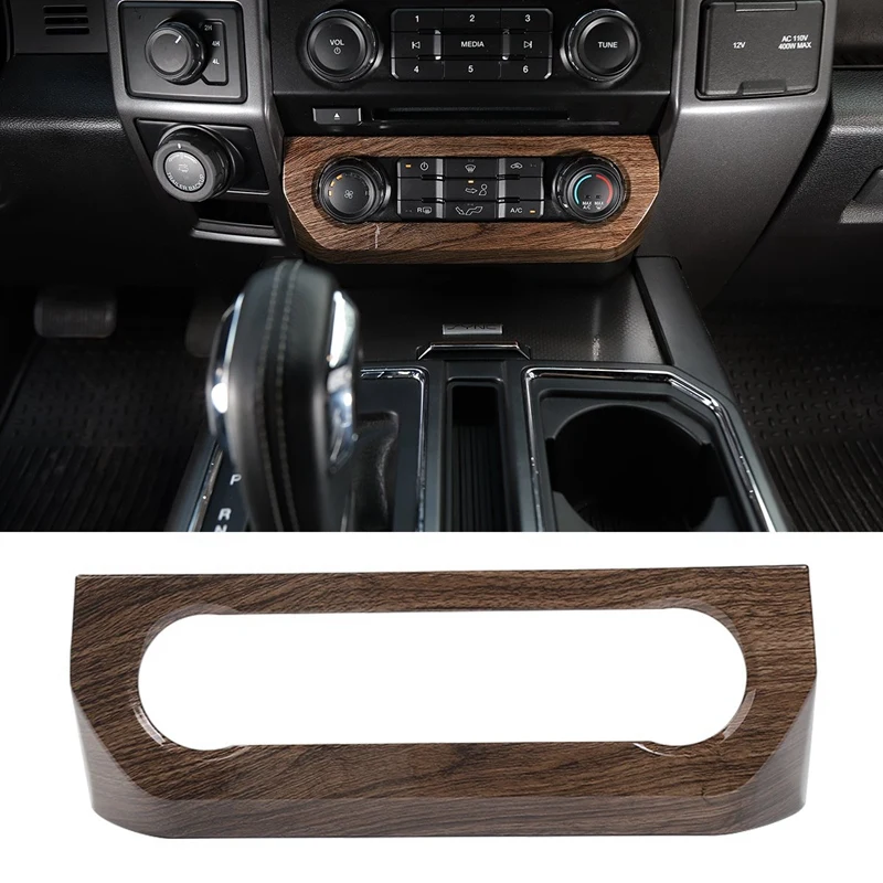 

Car Central Air Conditioner Control Panel Covers Ford F150 2015 2016 2017 Car Accessories, Wood Grain
