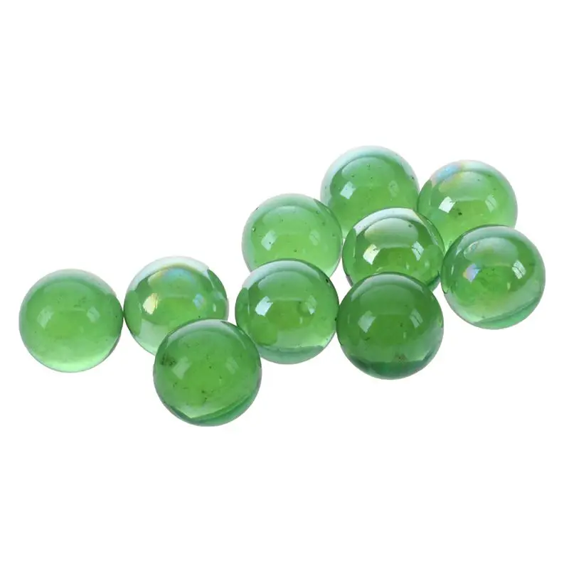 10 шт мраморы 16 мм стеклянные мраморы Knicker украшение из стеклянных шариков Цвет самородки игрушка черный - Цвет: Green
