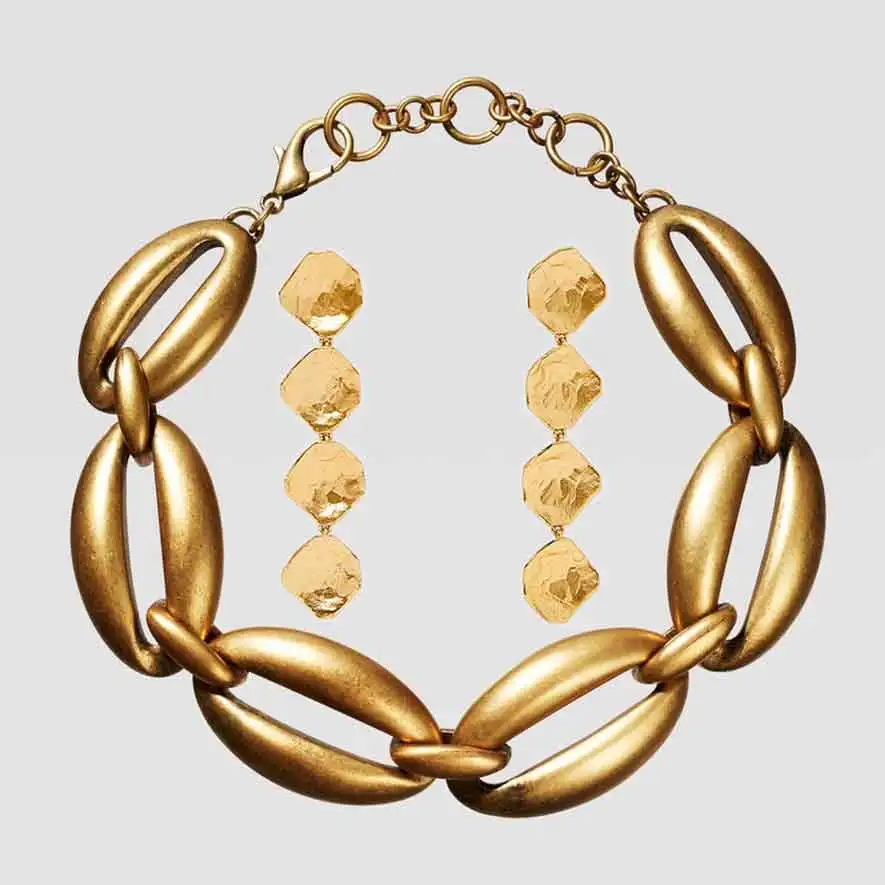 Best lady ZA ожерелье серьги наборы для девочек милые подарки Boho Золото Цвет для женщин Свадебная вечеринка ручной работы высокое качество комплект ювелирных изделий - Окраска металла: 18