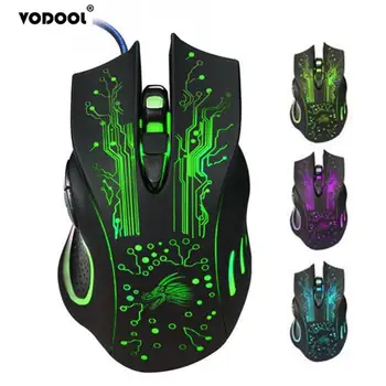

VODOOL Optical Gaming Mouse 6 Buttons USB Wired Ergonomics LOL E-Sports Mice Optical Gaming Mouse for Desktop Laptop PC