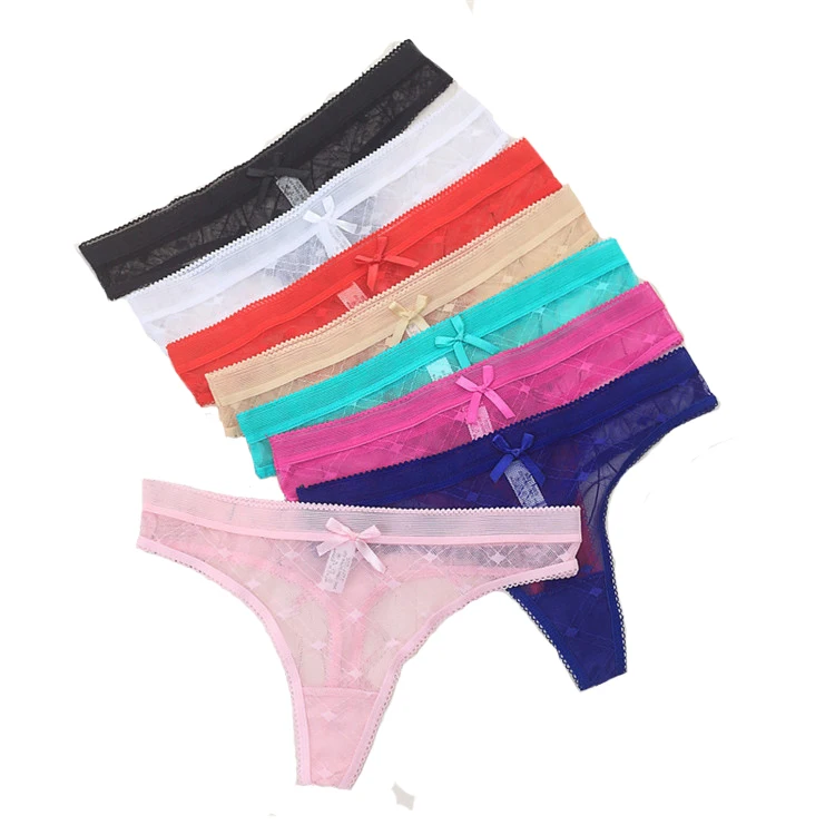 

women sexy underwear panties female lingerie G-String Net yarn thong young girls bowknot Underpants