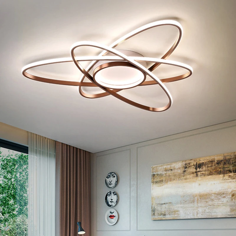 Регулируемая роскошная коричневая лампа большого размера с дистанционным