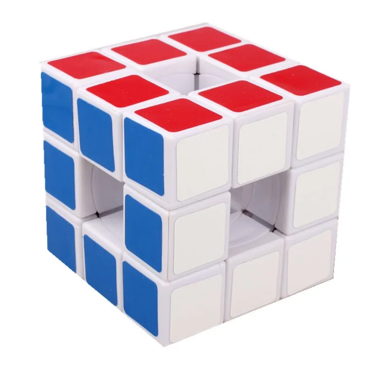 LanLan полый 3x3x3 головоломка волшебный куб безопасный АБС быстрый ультра-Гладкий 3x3 стикер скоростная головоломка кубический интеллект детские игрушки подарок - Цвет: Белый