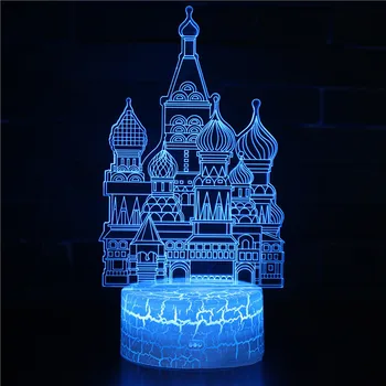 

3D Building Model LED Night Lights GY406 7 Colors USB Desktop Lamps Touch Control Bedside Lamparas For Home Decor Novelty Gifts