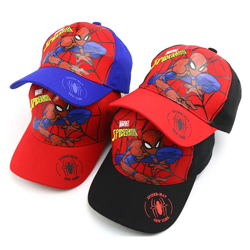 SPIDER-MAN, детская бейсбольная кепка, детские шапки для мальчиков и девочек, кепка с рисунком Человека-паука, хлопковая Кепка с вышивкой в стиле хип-хоп, бейсболка для папы