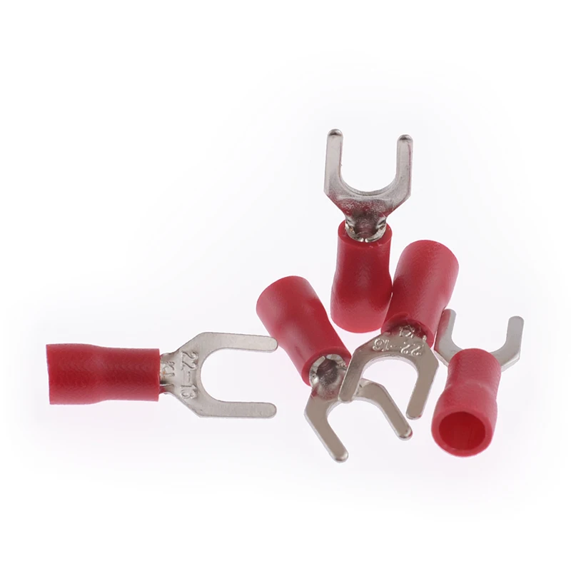 

Red Cable Wire Connector 1000PCS/Pack Furcate Pre-Insulating Fork Spade Wire Crimp Terminals Connector
