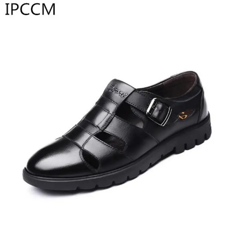 

2019 Summer New Men's Outdoor Leisure Breathable Waterproof Solid Color Beach Roman Sandals Large Size 38-47