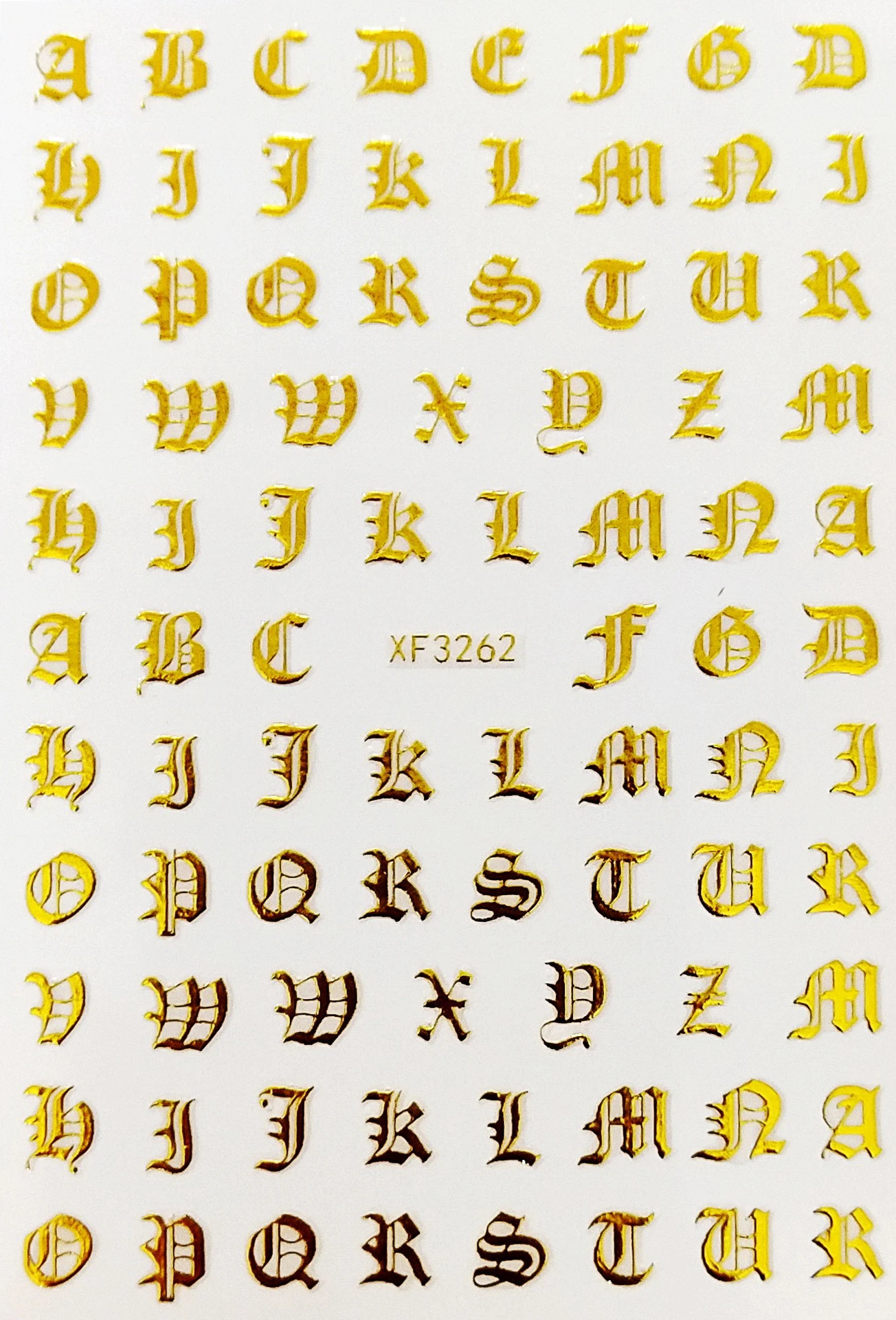 XF3262 gold Украшение ногтей Наклейка s на ногти надпись аксессуары розовое золото письмо Наклейка Искусство для маникюра задний клей - Цвет: XF3262 gold