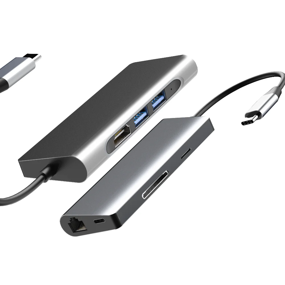 Type c usb-хаб Thunderbolt 3 док-станция PD 100W Концентратор type C-HDMI 4K RJ45 для MacBook samsung Dex S10 8 9 huawei P30 Pro разветвитель - Цвет: 7in1 HDMI