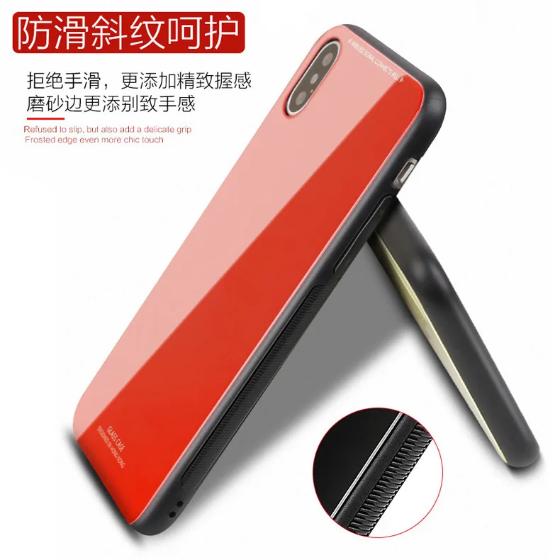 Закаленное стекло чехол для iPhone 7 8 6 6s Plus высококачественная прозрачная Мягкая силиконовая стеклянная крышка для iPhone 11 Pro X XR XS Max чехлы
