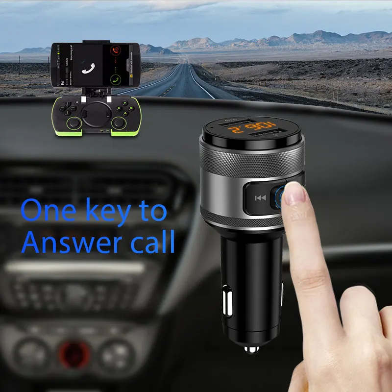 C57 Быстрая зарядка 3,0 автомобильный Bluetooth fm-передатчик с двумя usb-портами автомобильное зарядное устройство fm-модулятор MP3-плеер Автомобильная Зажигалка Handfree