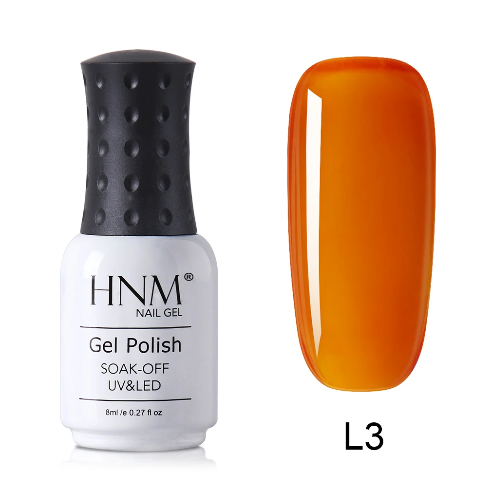 HNM новейший Янтарный Желтый Гель-лак для ногтей 8 мл УФ-светодиодный лак для замачивания от падения Лаки счастливый Гибридный Полупостоянный лак Гель-лак - Цвет: L3