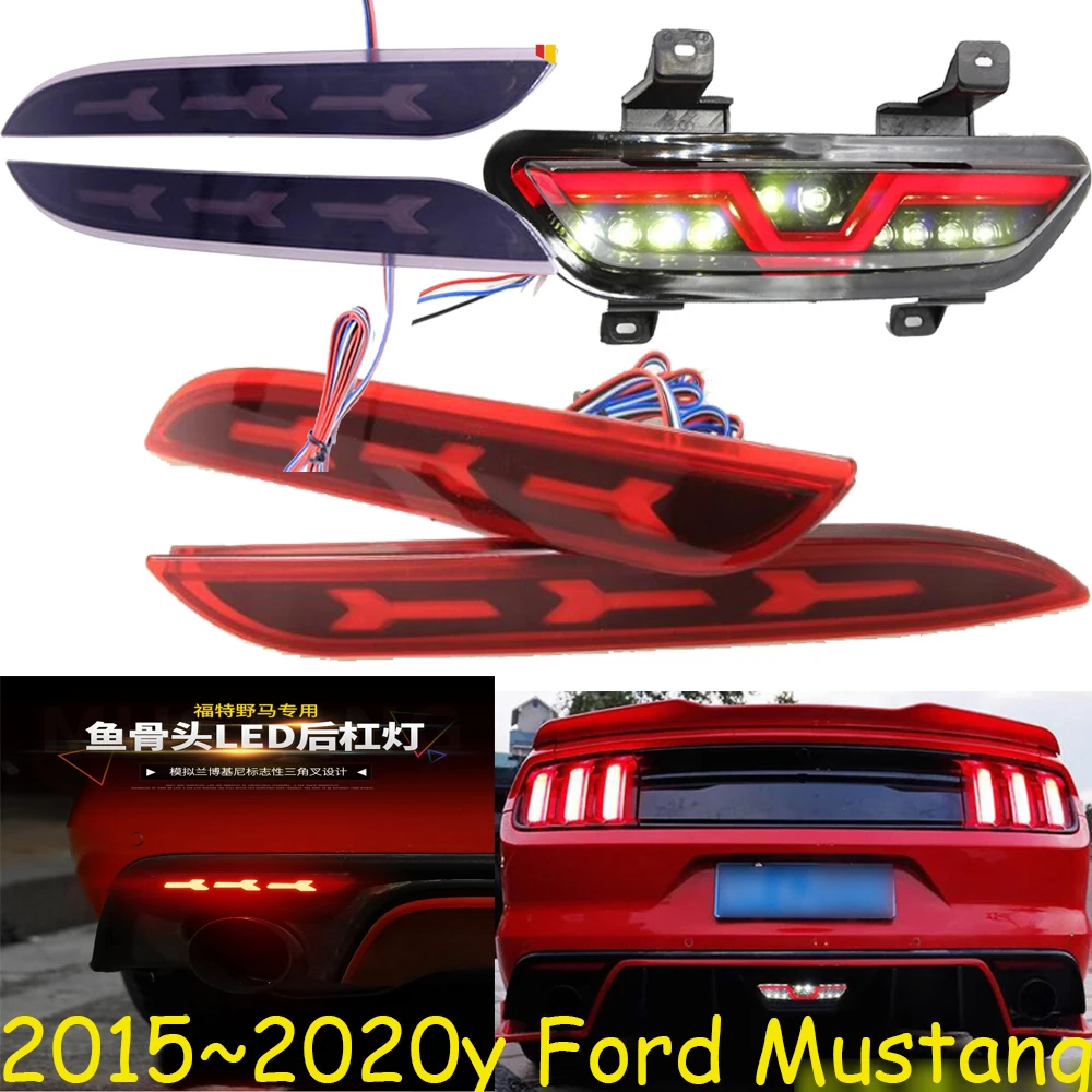 

car mustang Rear Bumper LED DRL mustang daytime running light mustang taillight fog lamp 2015~2020 Reversing driving Brake Light