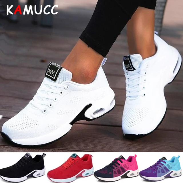 US $7.97 KAMUCC New Platform Ladies Sneakers Breathable Women Casual Shoes Woman Fashion Height Increasing S