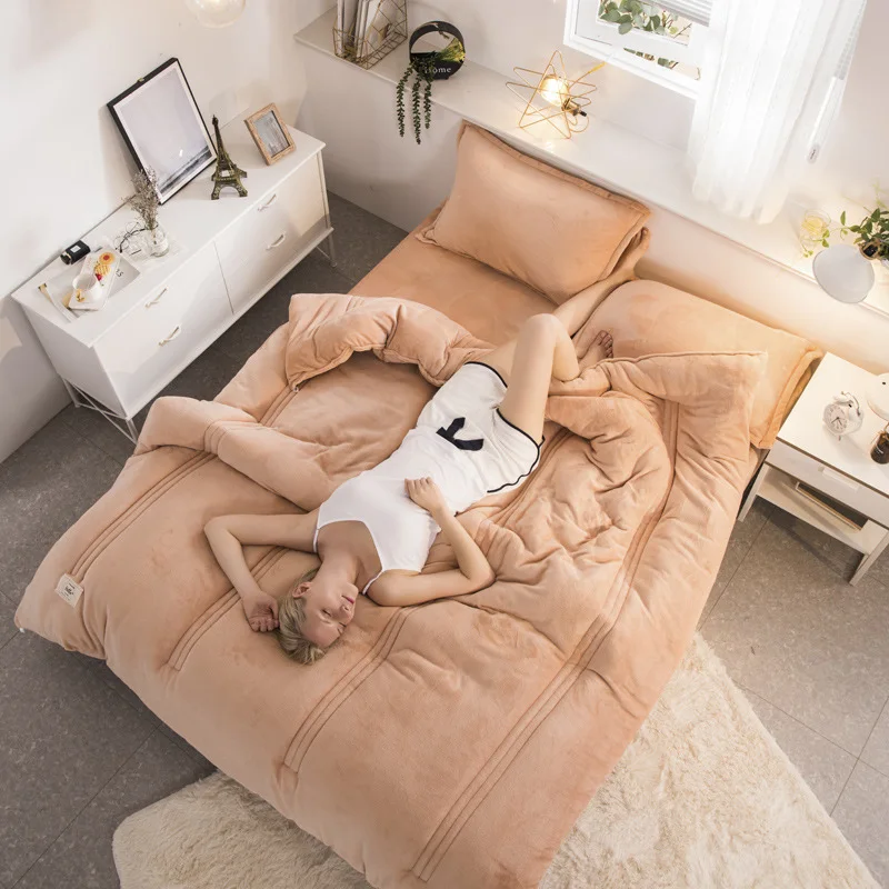 Двусторонняя фланелевая кашемировое зимнее утолщенное теплое одеяло для дивана, кровати, мягкие постельные принадлежности, имитация овечьей шерсти шерстяное одеяло