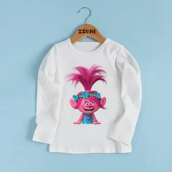 

Boys and Girls Cartoon Trolls Character Print T shirt Kids Cute Funny Clothes Baby Comfortable Long Sleeve T-shirt,LKP2417