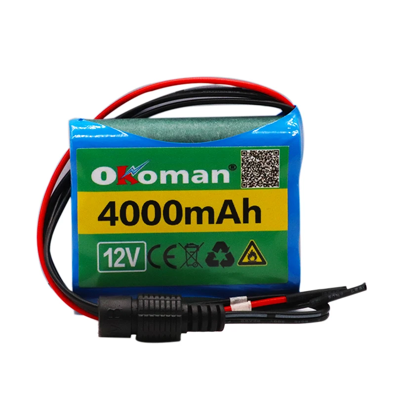 Высокая емкость 12V 4000mAh 18650 литий ионная аккумуляторная батарея для камеры