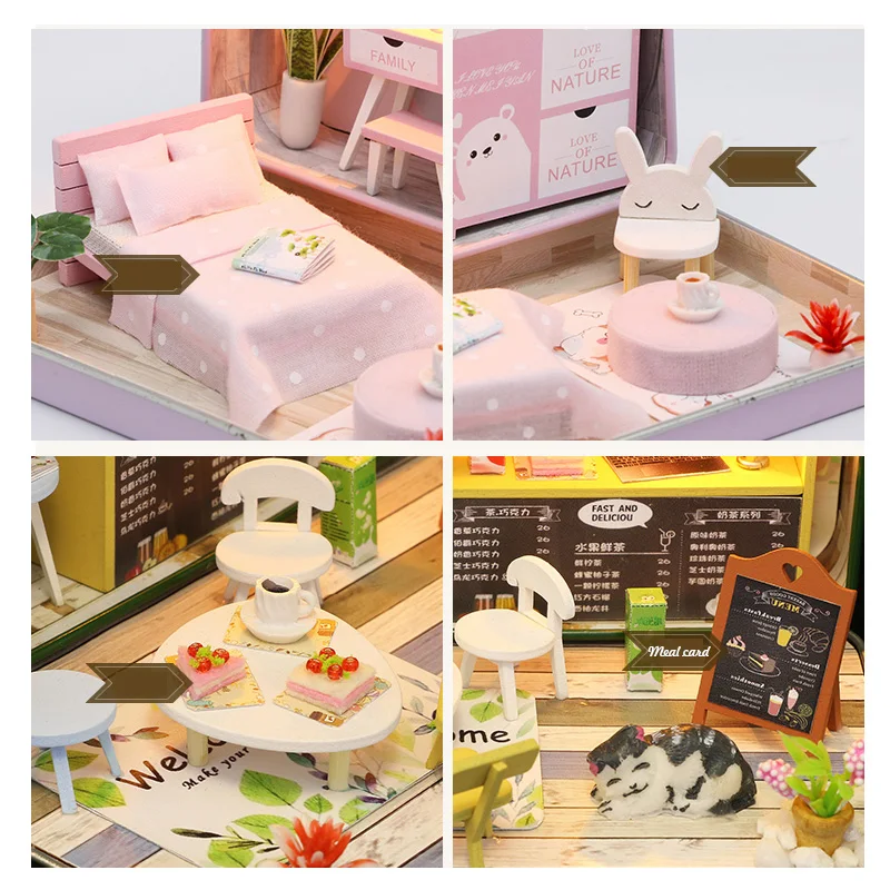 Кукольный домик CUTEBEE миниатюрный кукольный сделай сам с мебелью деревянный дом
