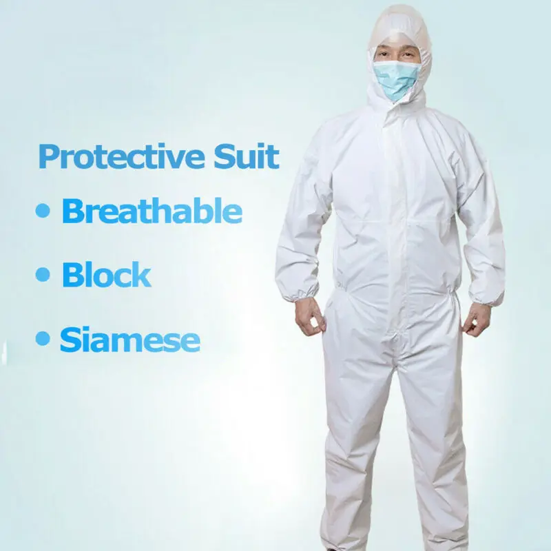 

New Disposable Protective Clothes Overall Coveralls Anti Bacterial Suit One Piece Jumpsuit