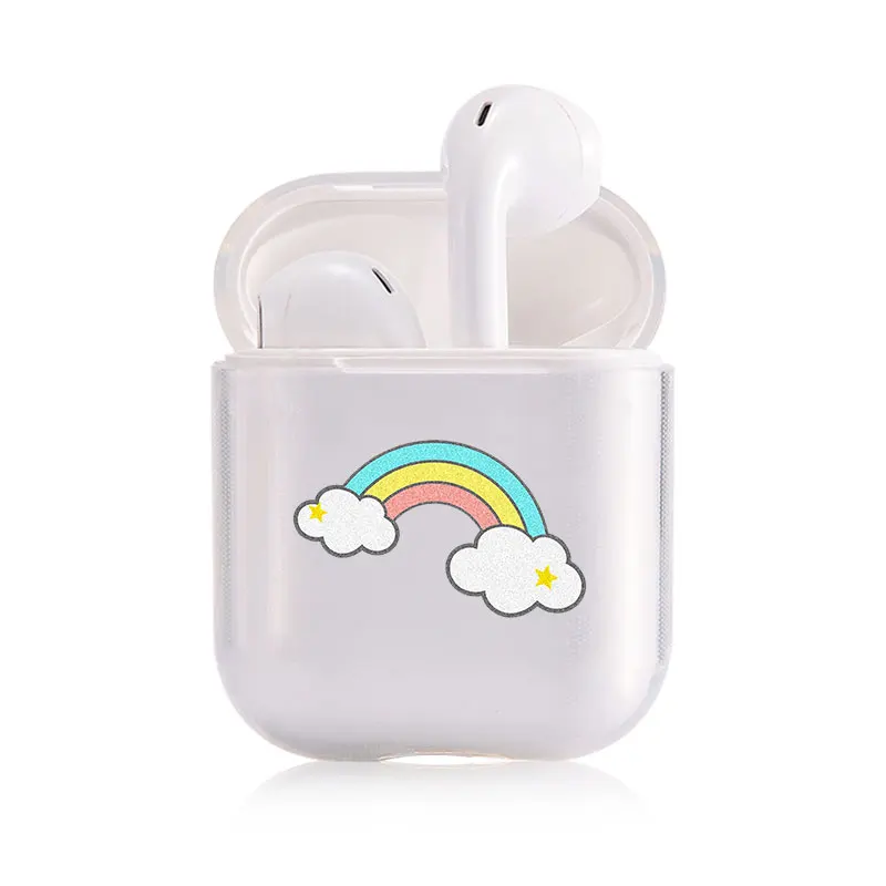 Милый чехол для Apple airpods чехол мультфильм Радуга Bluetooth наушники чехол для Airpods 1 2 Зарядка сумки наушники мягкий чехол