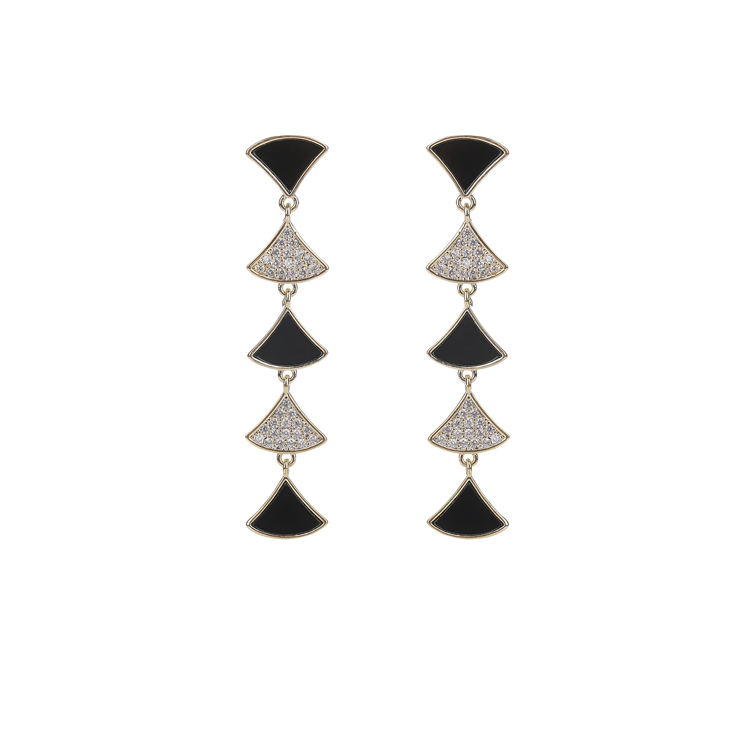 Cubic Zircon CZ Sectors Earrings for Wedding, Crystals Dangle Earring for Bridesmaid, Women Girl Birthday Party Jewelry CE11364