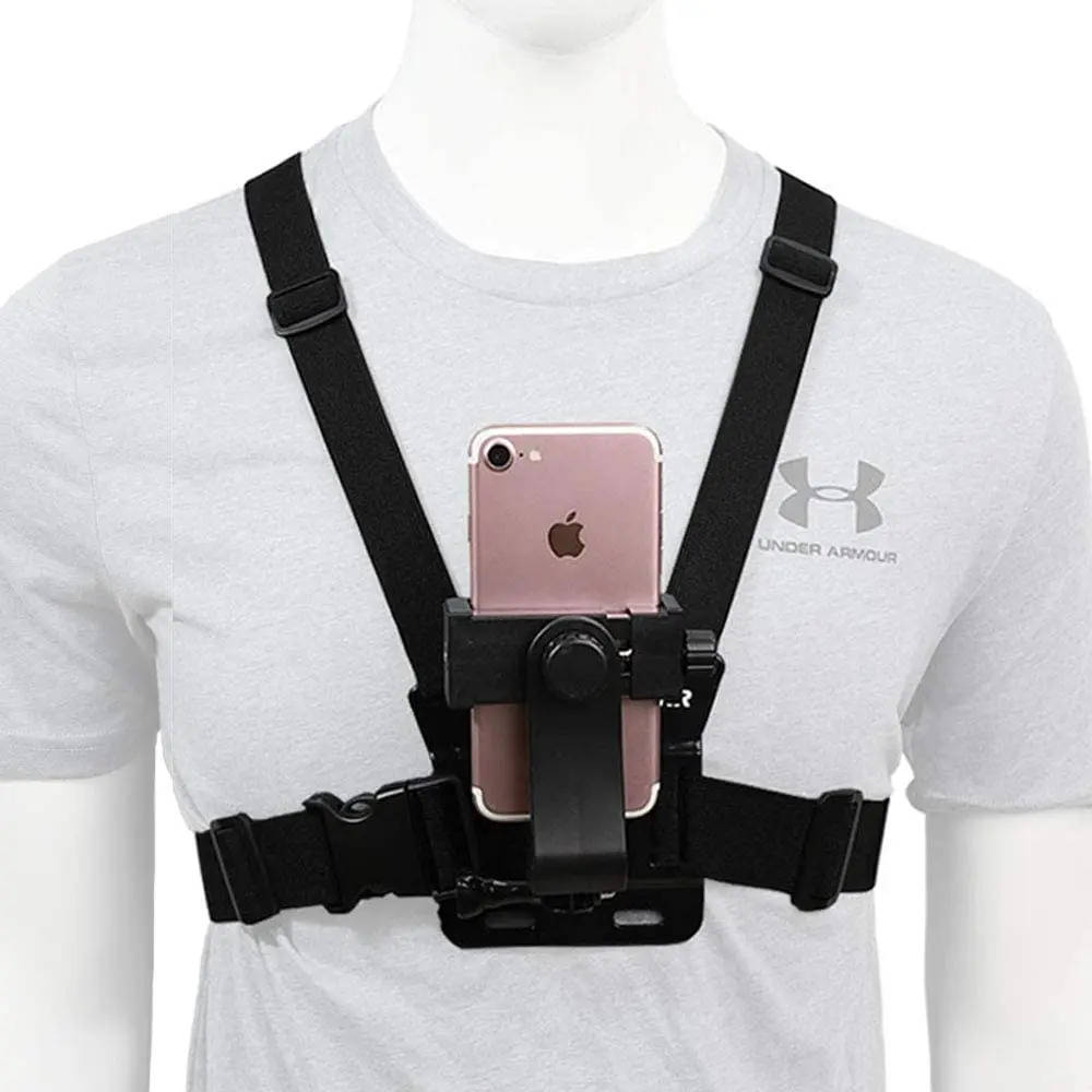 Mobile Phone Chest Strap MountHarness Strap Holder Universal Cell Phone Clip for Action Camera POV Gopro Samsung iPhone etc