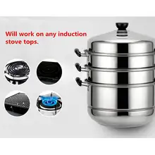 32 см 4 уровня из нержавеющей стали Пароварка для приготовления пищи горячий горшок кухонная посуда 4 слоя суп паровой горшок универсальные кастрюли для приготовления пищи