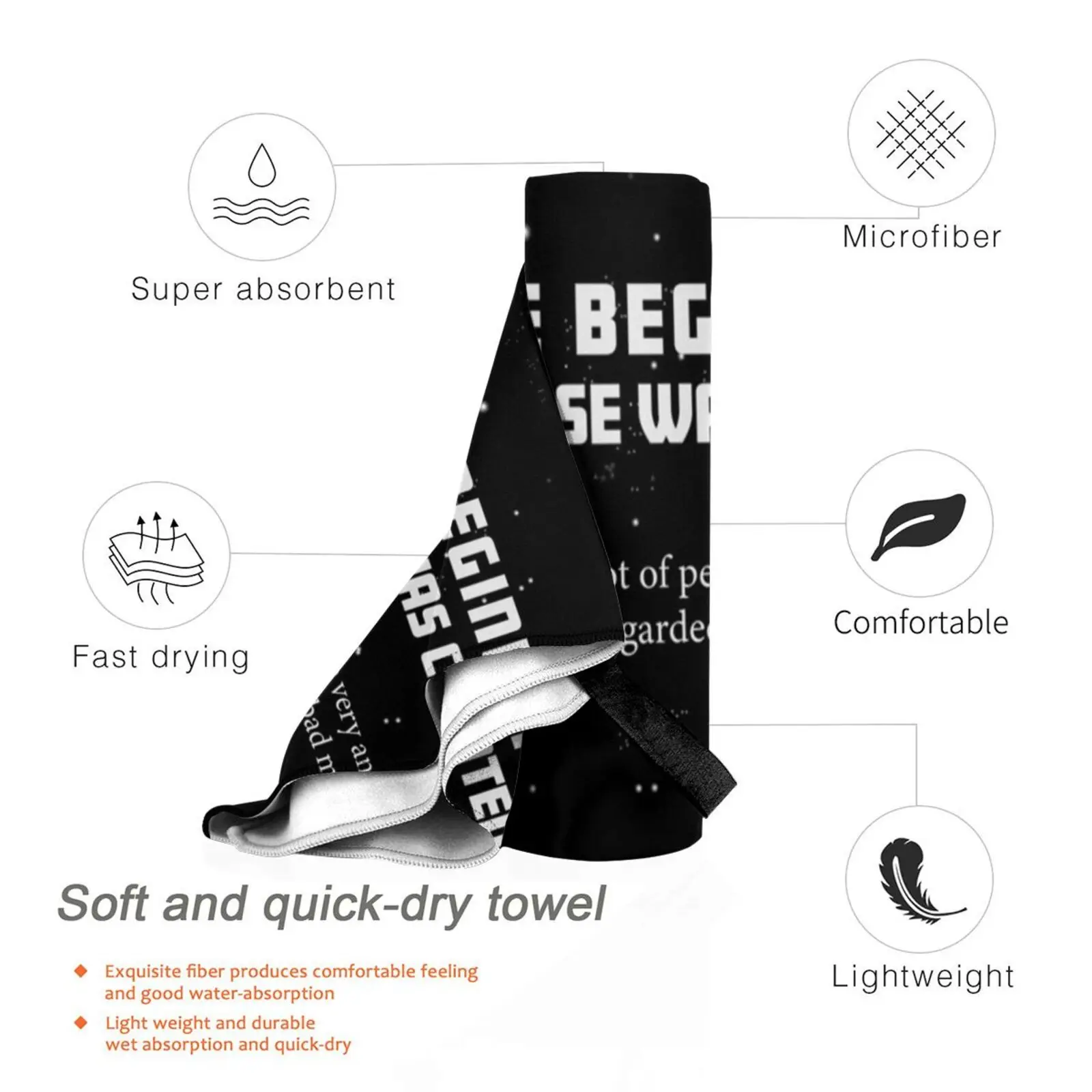 Douglas Adams Quick Dry Towel Gym Sports Bath Portable Douglas Adams In The Beginning Hitchhikers Guide To The Galaxy Quote
