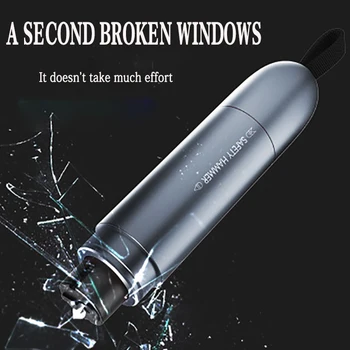 

On-board safety hammer multi-function stainless steel broken window safety hammer mini light portable emergency car safety hamme