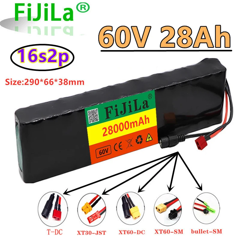 60В 16S2P 28Ah 18650 литий-ионный аккумулятор 67 2 V 28000mAh Ebike Электрический велосипед Скутер