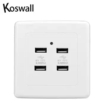 

luxury 4A 5v dc 36v/220V 4 ports USB plug Wall pop power Socket Home Wall Electrical Charger For Charging outlet socket