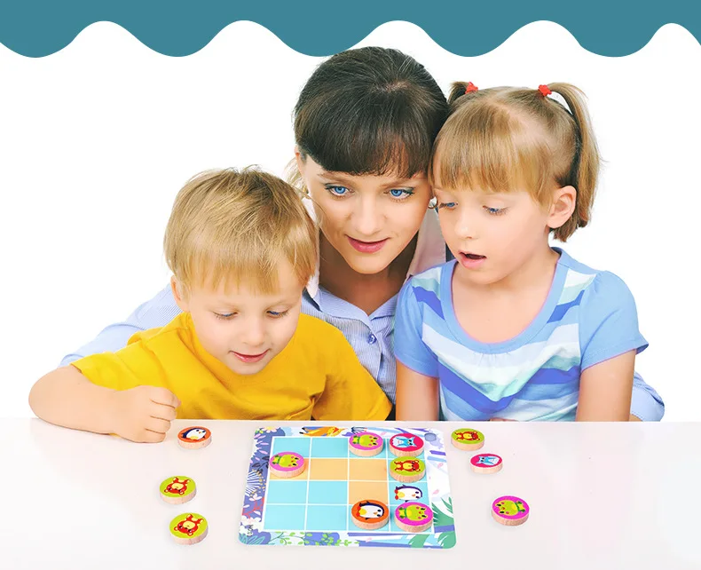 Duo lai логическая игра с животными(шестнадцать сеток) Mg18 для детей 3-6 лет, Обучающие Настольные игрушки, настольная игра 0,6