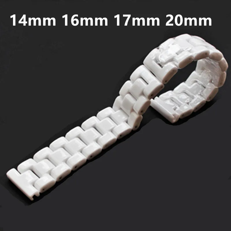 

Ceramic watch bracelet 14 15 16 17 18 19 20 21mm watchband white strap wristwatches band not fade water resistant