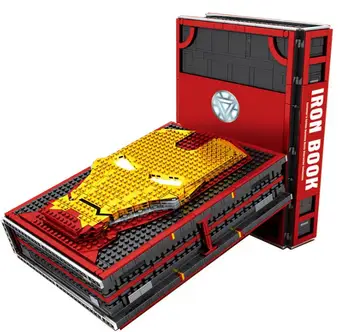 

Marvel Avenger Spider Man Iron Man Wagner Library Building Blocks Doll Memorial Manual Books Bicks Toys Gifts For Children