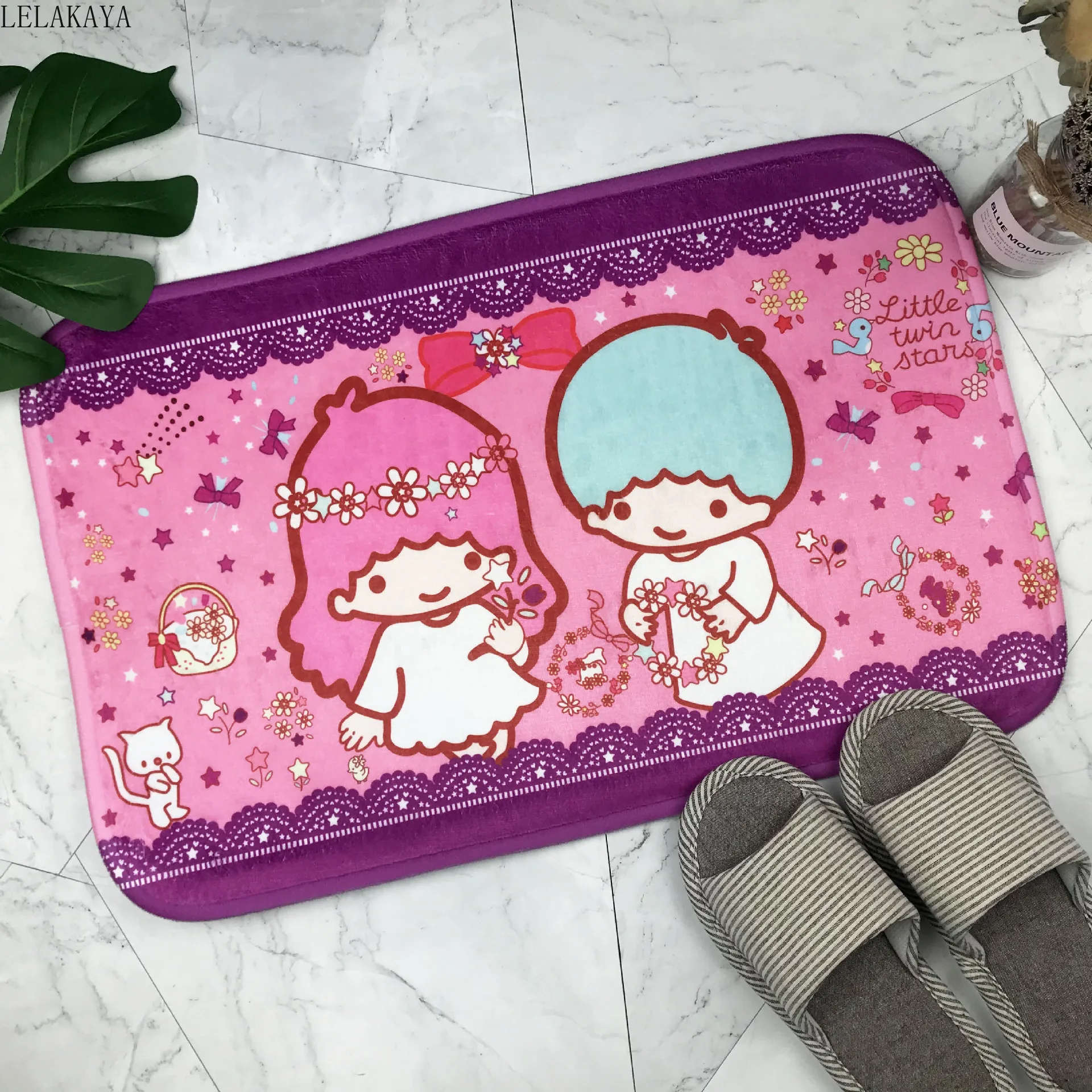 Милый мультяшный Коврик для пола с маленькой двойной звездой My Melody мягкие