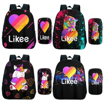 

Likee Video App 2pcs / Set Backpack Likee School Bags for Girls Boys Laptop Travel Backpack Likee Women Backpacks Pencil Case