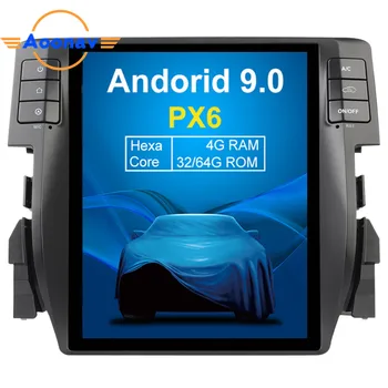 

Vertical screen Tesla 10.4 inch Android 9.0 PX6 4G+64GB Car dvd Player For Honda Civic 2016-2019 Car GPS Navi CarPlay Head Unit